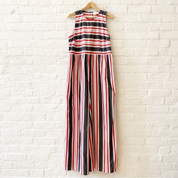 AnthropologieMaeve Striped Wide-Leg Jumpsuit Red White Large